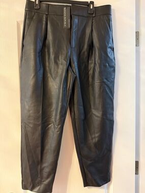 Banana Republic Black Faux Leather Trousers